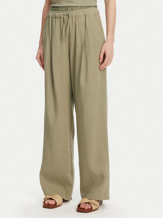 Marella Medžiaginės kelnės · Žalia · Regular Fit