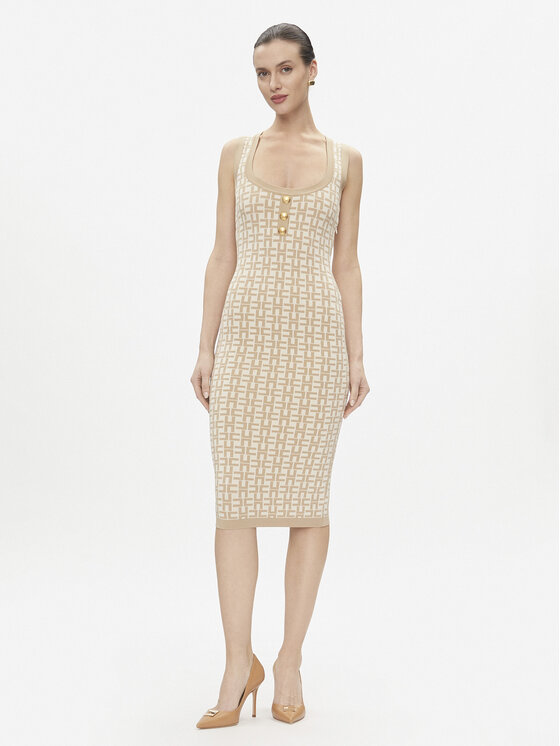 Elisabetta Franchi Trikotažinė suknelė · Smėlio · Midi