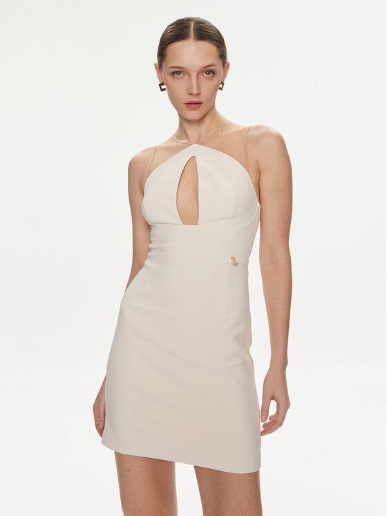 Kodas SUN15 Elisabetta Franchi Kokteilinė suknelė · Smėlio · Mini