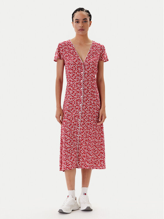 Tommy Jeans Kasdieninė suknelė · Raudona · Midi