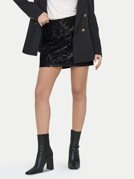 ONLY Dirbtinės odos sijonas · Juoda · Mini