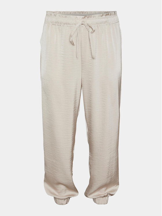 Vero Moda Curve Medžiaginės kelnės · Écru · Relaxed Fit