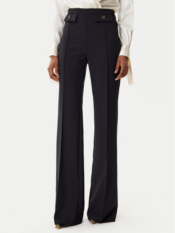 Elisabetta Franchi Medžiaginės kelnės · Juoda · Regular Fit