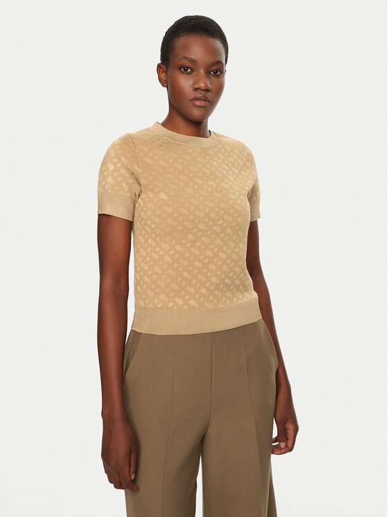 BOSS Megztinis · Smėlio · Regular Fit