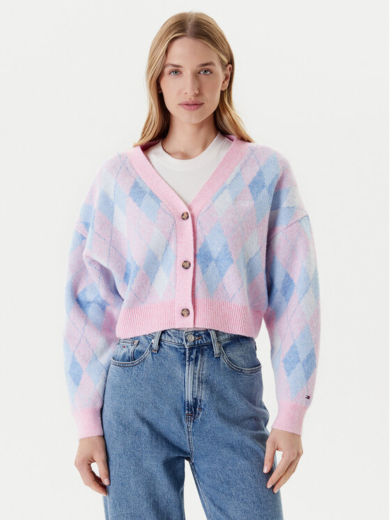 Tommy Jeans Kardiganas · Rožinė · Relaxed Fit