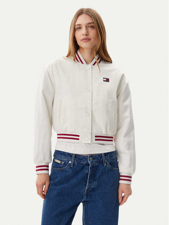 Tommy Jeans Bomber striukė · Balta