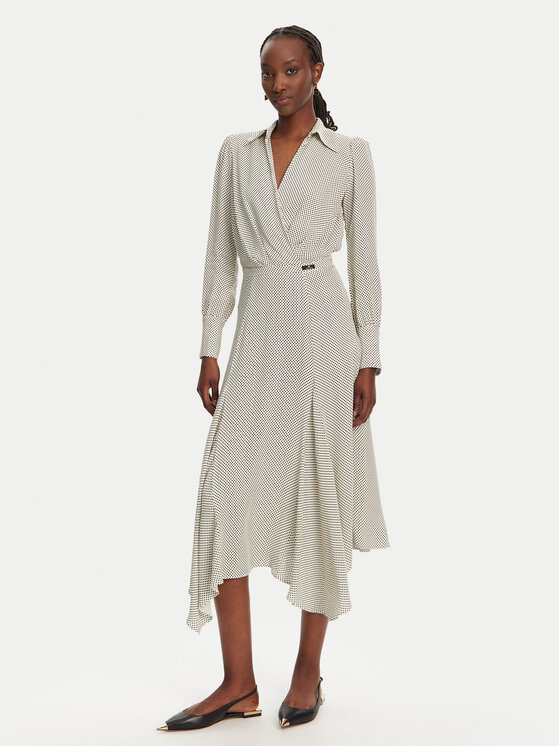 Kodas SUN15 Elisabetta Franchi Marškinių tipo suknelė · Écru · Midi