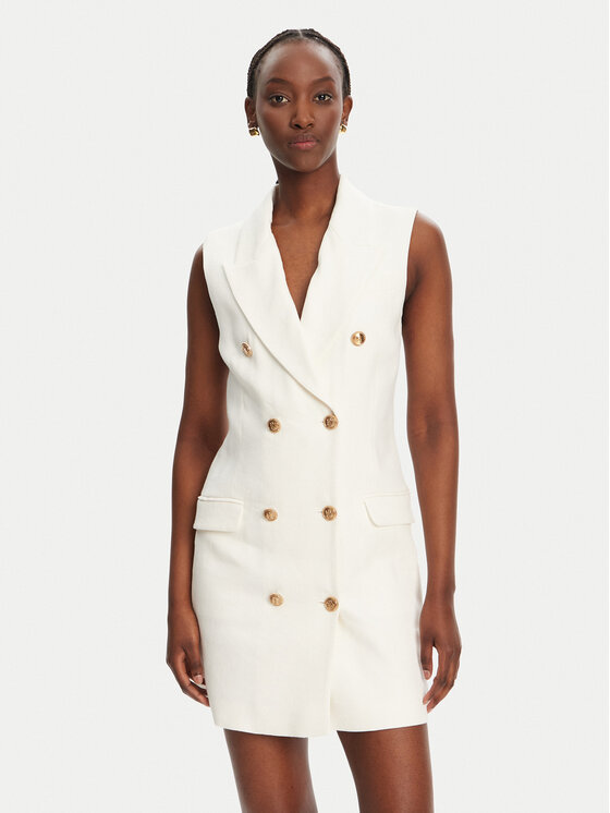 Kodas SUN15 Elisabetta Franchi Marškinių tipo suknelė · Balta · Mini