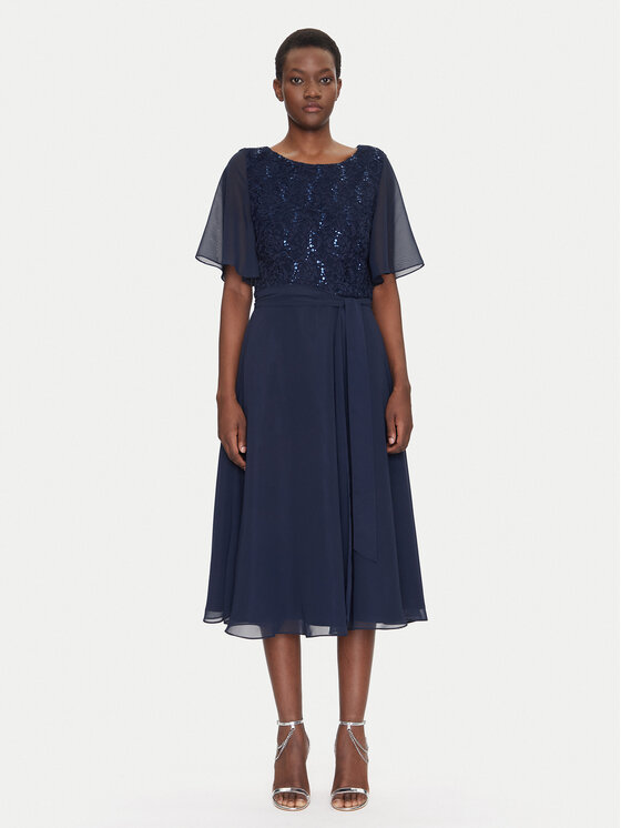 Kodas SUN15 Swing Kokteilinė suknelė · Tamsiai mėlyna · Midi