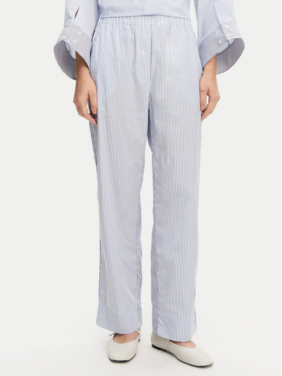 Munthe Medžiaginės kelnės · Žydra · Relaxed Fit