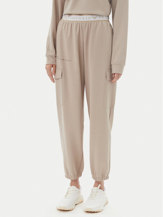 EA7 Emporio Armani Sportinės kelnės · Smėlio · Relaxed Fit