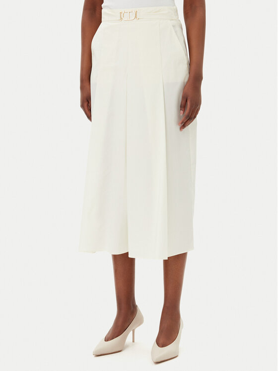 TWINSET Trapecijos formos sijonas · Smėlio · Midi