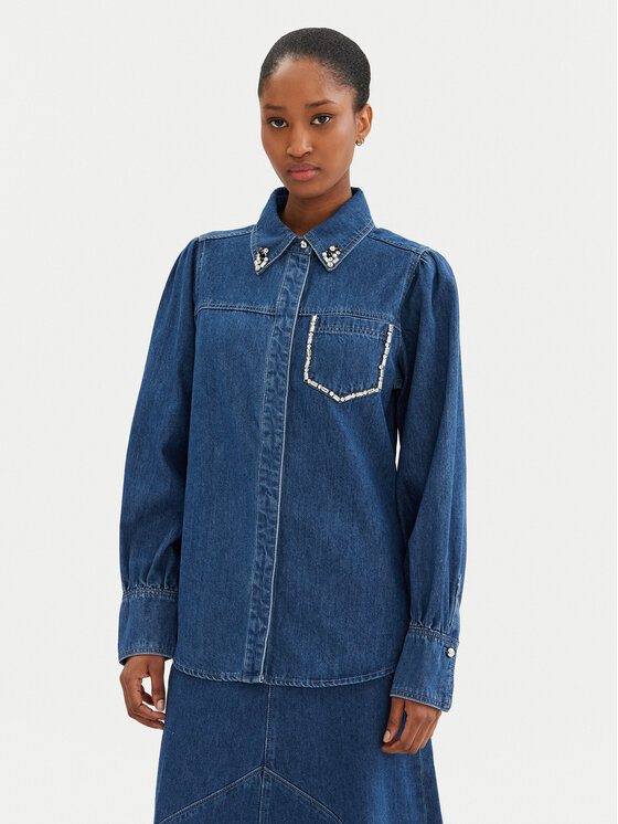 Bruuns Bazaar džinsiniai marškiniai  · Mėlyna