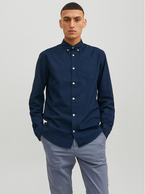 Kodas SUN15 Jack & Jones Marškiniai · Tamsiai mėlyna · Slim Fit