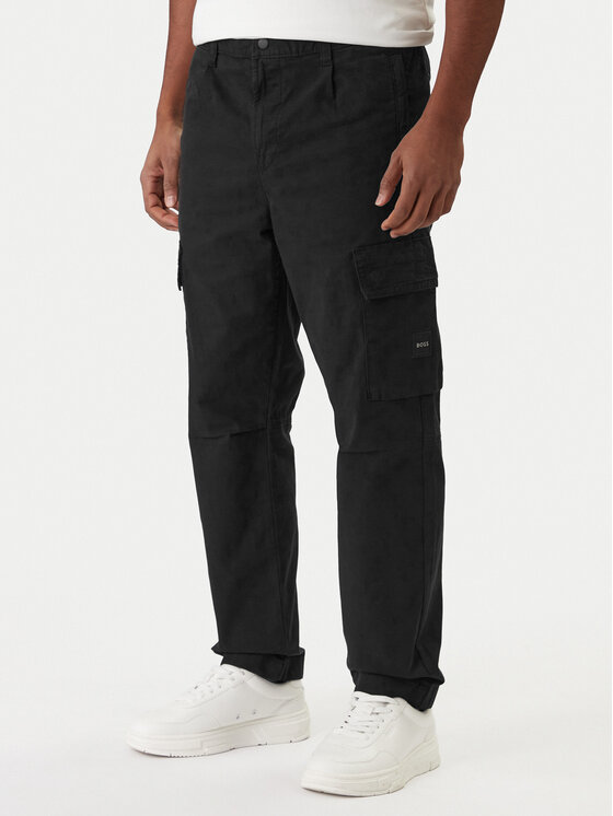 Kodas 20MAY BOSS Medžiaginės kelnės · Juoda · Regular Fit