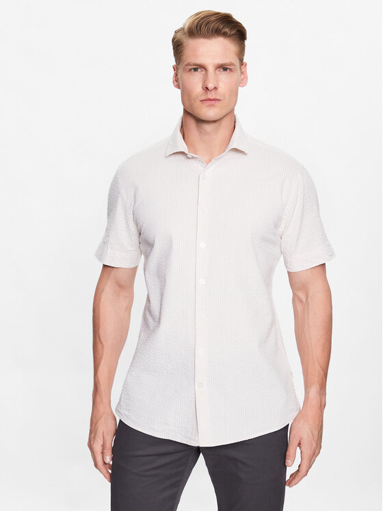 Lindbergh Marškiniai · Smėlio · Slim Fit