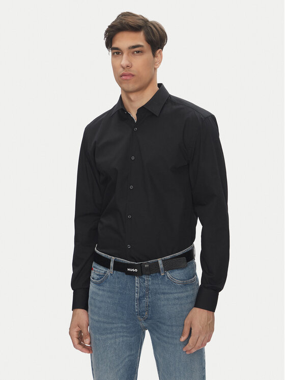 HUGO Marškiniai · Juoda · Slim Fit