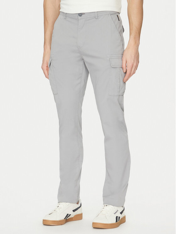 Napapijri Medžiaginės kelnės · Pilka · Regular Fit
