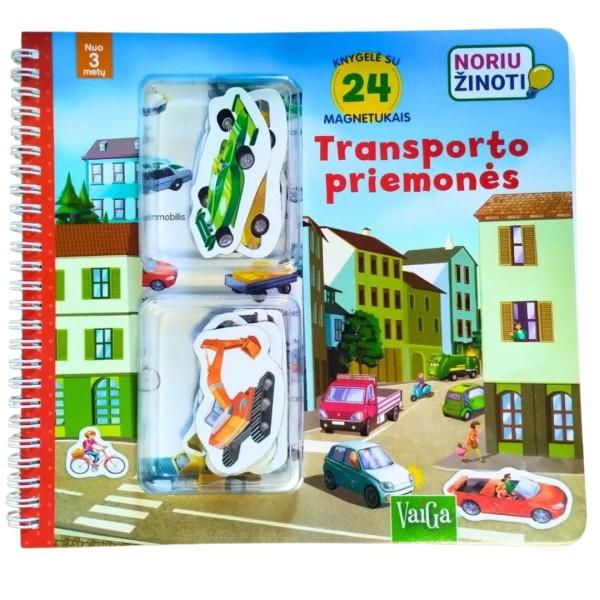 Transporto priemonės. Knygelė su 24 magnetukais