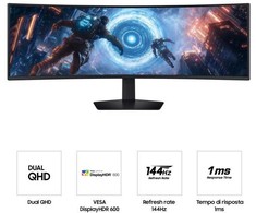 Monitorius Samsung | LS49FG910EUXEN | 49 " | VA | DQHD | 32:9 | 144 Hz | 1 ms | 5120 x 1440 pikselių | 350 cd/m² | HDMI jungtys quantity 2 | Juodas