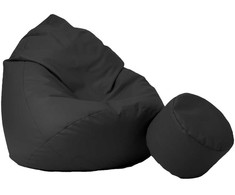 Sėdmaišis su pufu Mega Comfort XXL, kodura, juodas