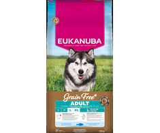 Šunų maistas - EUKANUBA Be grūdų suaugusiems dideliems jūrų žuvims 12kg, be glitimo