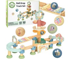 Medinė kamuoliukų trasa su garsais Woopie Žalias