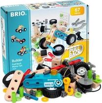 Konstruktorius, automobilis Brio Builder Rinkinys su atgal traukiančiu varikliu, 67 vnt.