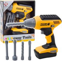 Žaislinis meistro įrankis, gręžtuvas Lean Toys Power Tools, juoda sp./geltona sp.