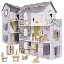 Lėlių namas Wooden Doll House 6278, pilka sp.