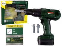 Žaislinis meistro įrankis, gręžtuvas Lean Toys Power Tools Electric Drill, juoda sp./žalia sp.