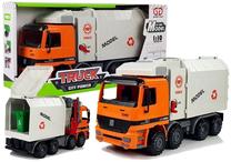  Žaislinė šiukšliavežė Lean Toys City Pioneer Truck LT4826, 1:10, balta sp./oranžinė sp.