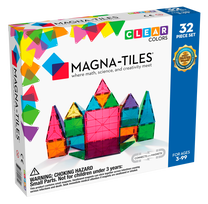 Magnetinis konstruktorius Magna-Tiles Clear, 32 vnt., įvairių spalvų