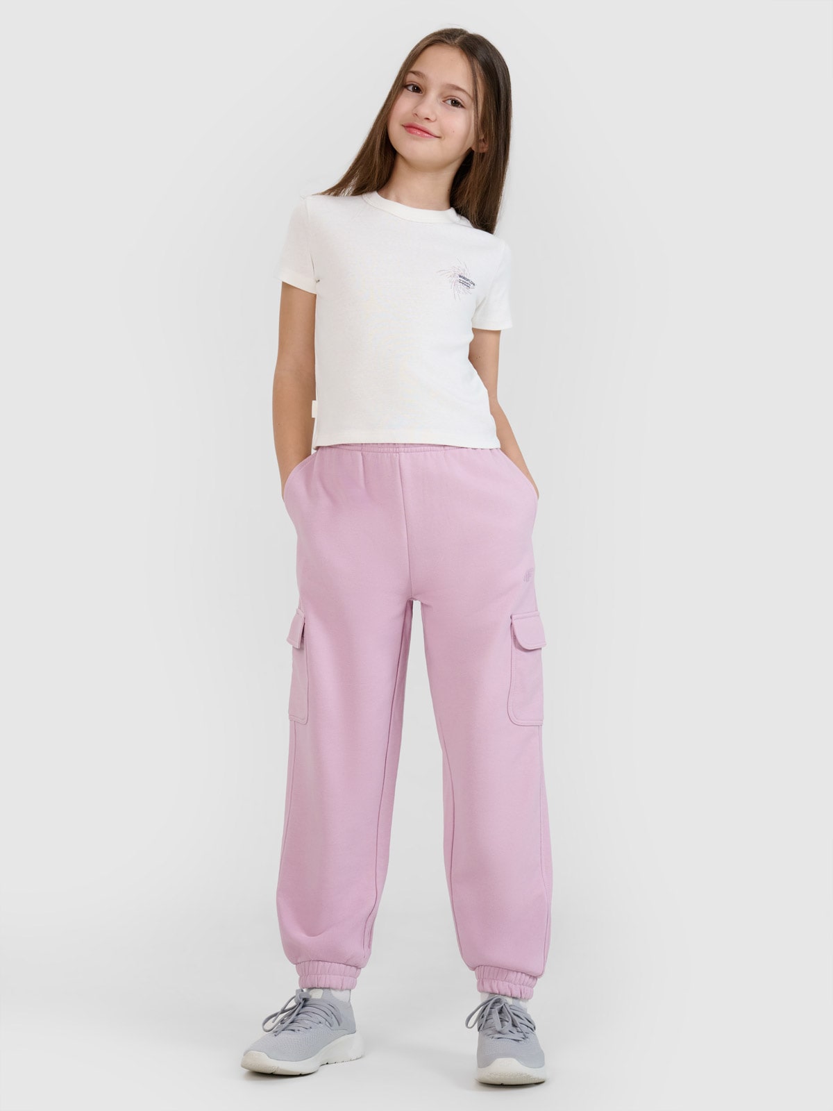 Sportinės jogger kelnės mergaitėms - violetinės