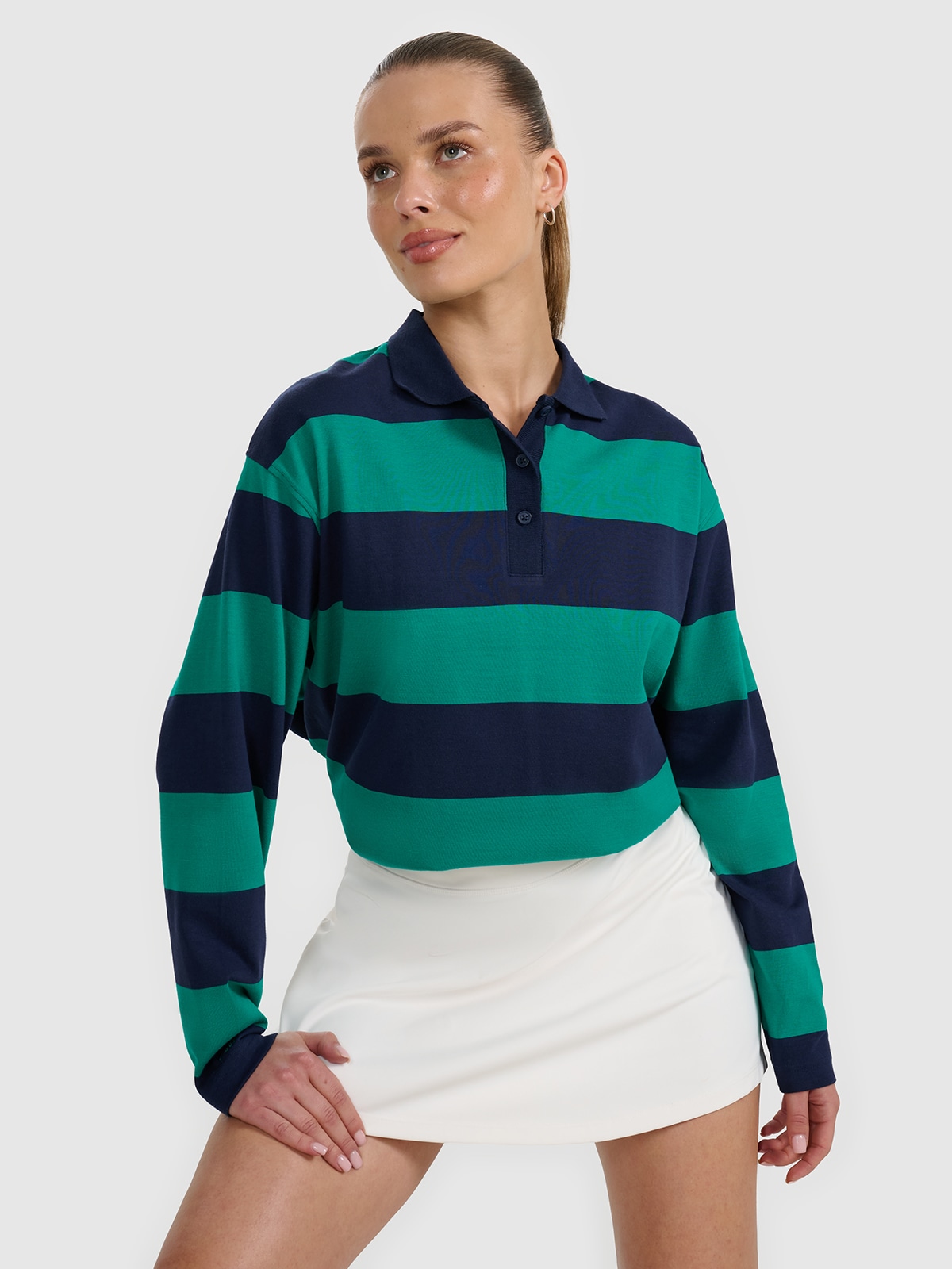 Moteriški Longsleeve oversize marškinėliai - žali
