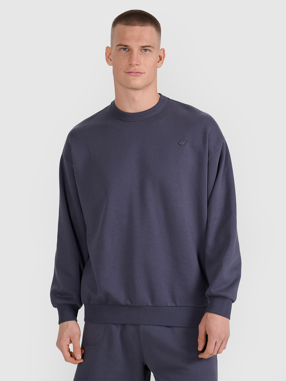 Sportinis neatsegamas džemperis be gobtuvo unisex - pilkas
