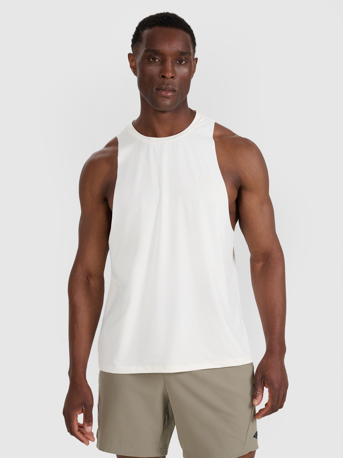 Vyriški tank top greitai džiūstantys treniruočių marškinėliai - balti