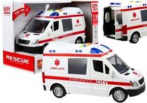  Žaislinis greitosios pagalbos automobilis Lean Toys City Service Rescue, 1:16, balta sp./raudona sp.