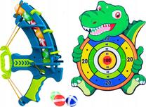 Arbaletas, su taikiniu Lean Toys Dinosaur Mėlyna sp./Žalia sp.