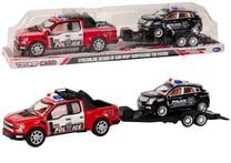  Žaislinių transporto priemonių rinkinys Lean Toys Streamline Police, juoda sp./raudona sp.
