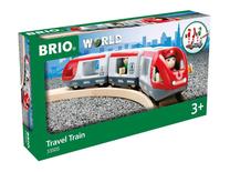  Žaislinis traukinys Brio Travel Train 33505 9178538, raudona sp./pilka sp.