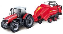  Žaislinis traktorius Bburago Massey Ferguson, raudona sp.