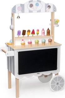 Žaislinės parduotuvės rinkinys, ledų parduotuvė Viga Toys 3in1, įvairių spalvų