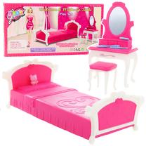 Lėlių namo baldas, rinkinys Lean Toys Bedroom, rožinė sp.