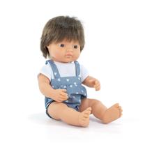 Lėlė - kūdikis Miniland Brunette, 38 cm, mėlyna sp.