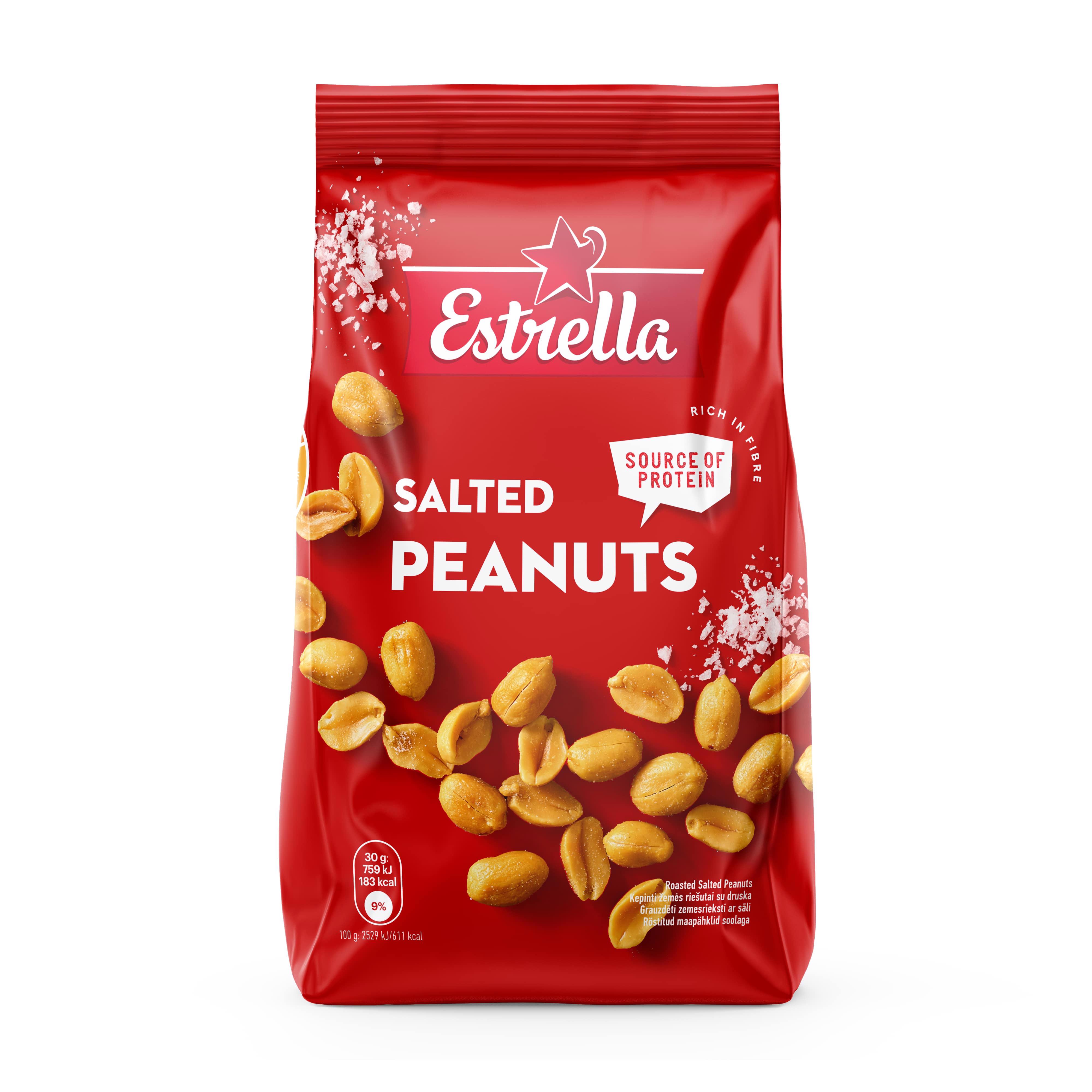Kepinti žemės riešutai su druska ESTRELLA, 240 g