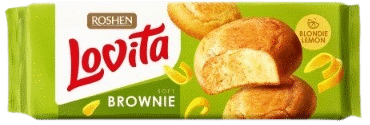 Sausainiai LOVITA ROSHEN BROWNIE, citrinų skonio, 152 g