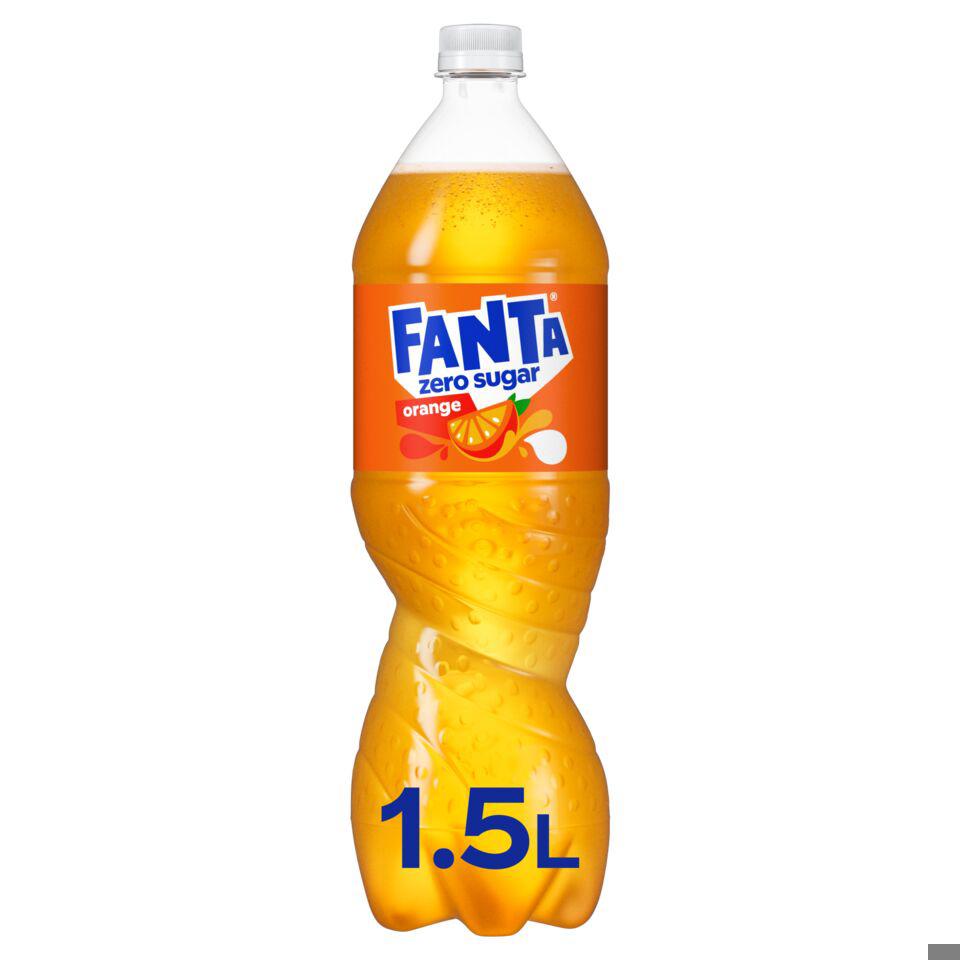 Gazuotas gėrimas FANTA ZERO, apelsinų skonio, 1.5 l