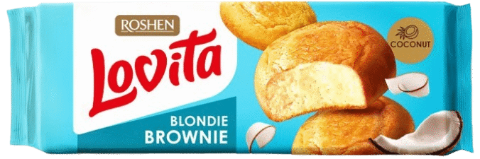 Sausainiai LOVITA ROSHEN BROWNIE, kokosų skonio, 152 g
