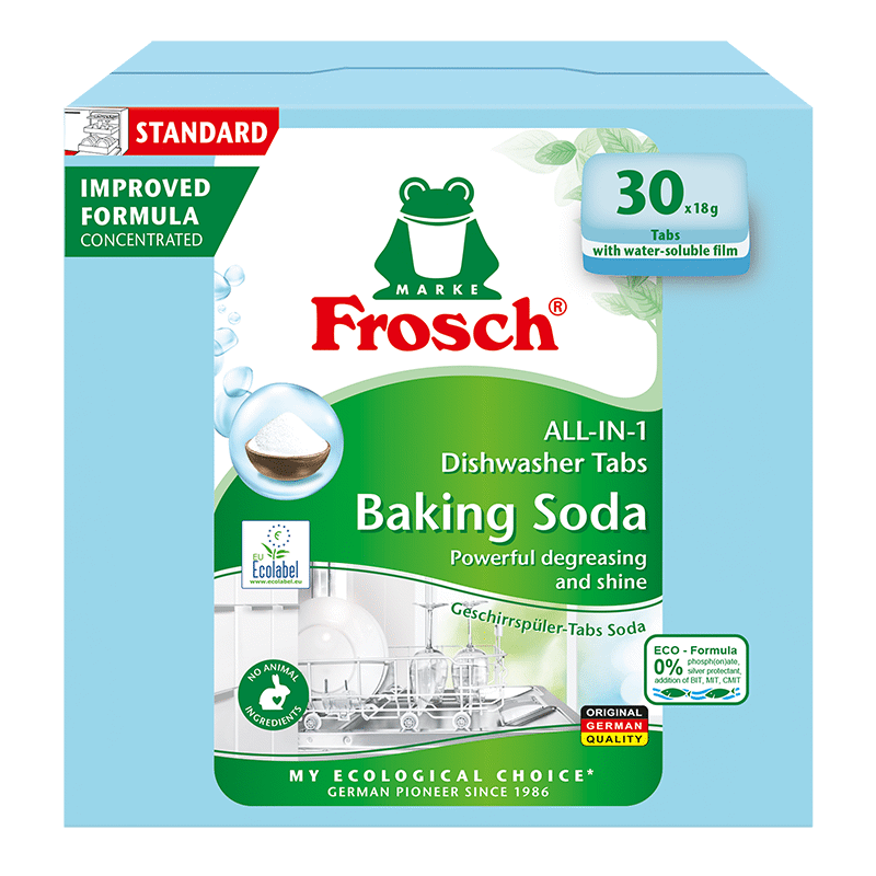 Indaplovių tabletės FROSCH su soda, 30 vnt.